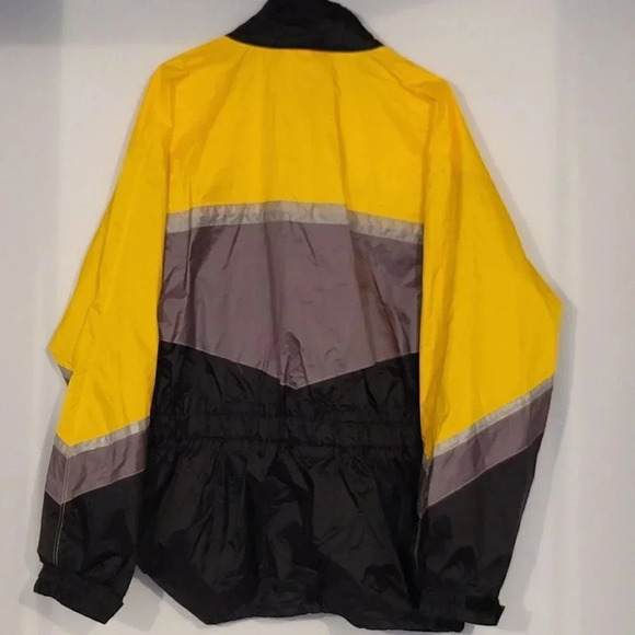 Tourmaster Motorcycle Rain Jacket Mens Yellow Black Lined Vented Sz XL 4 Pockets - Picture 2 of 13